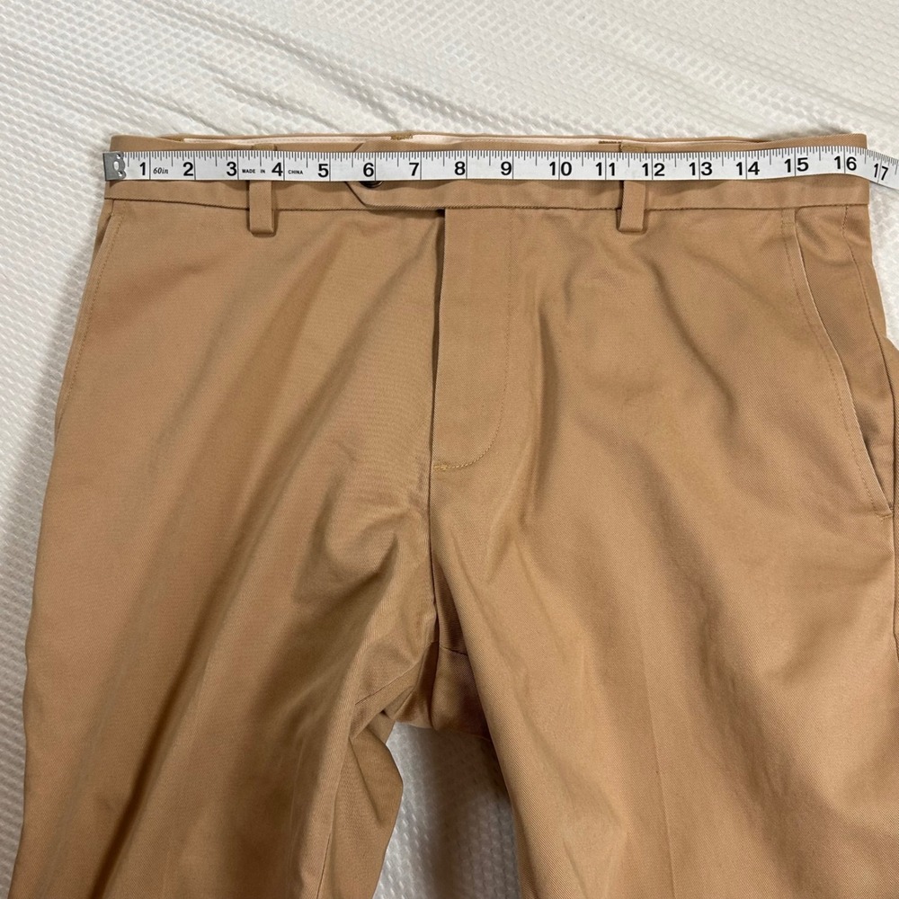 Brooks Brothers Milano Advantage Chino Mens 32x29 Khaki Tan Slim Fit Pants - Picture 2 of 9